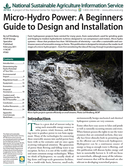 Micro-Hydro Power: A Beginners Guide to Design and Installation cover