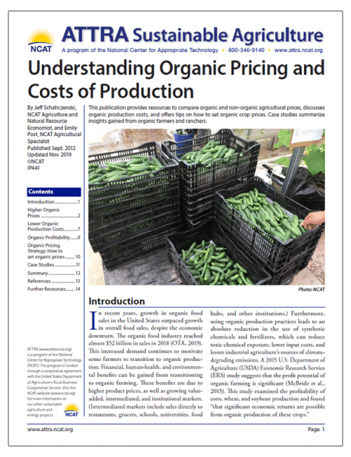 Understanding Organic Pricing and Costs of Production cover