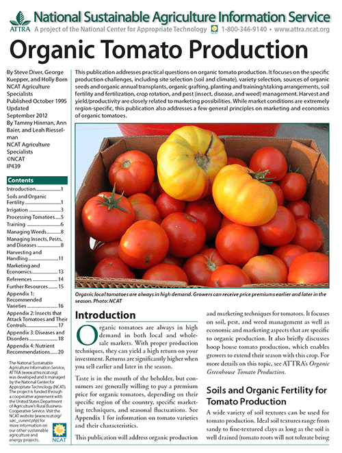 Organic Tomato Production cover