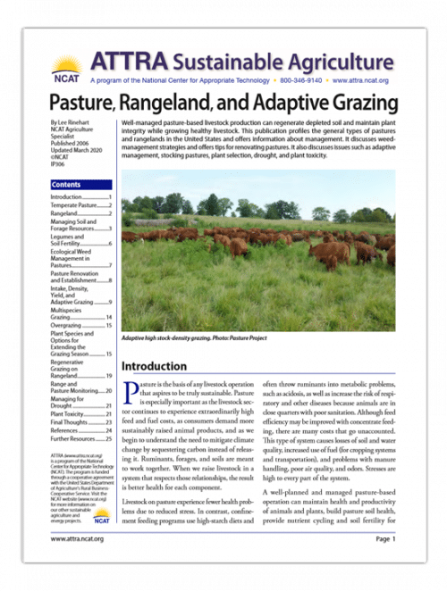 Pasture, Rangeland, and Adaptive Grazing cover