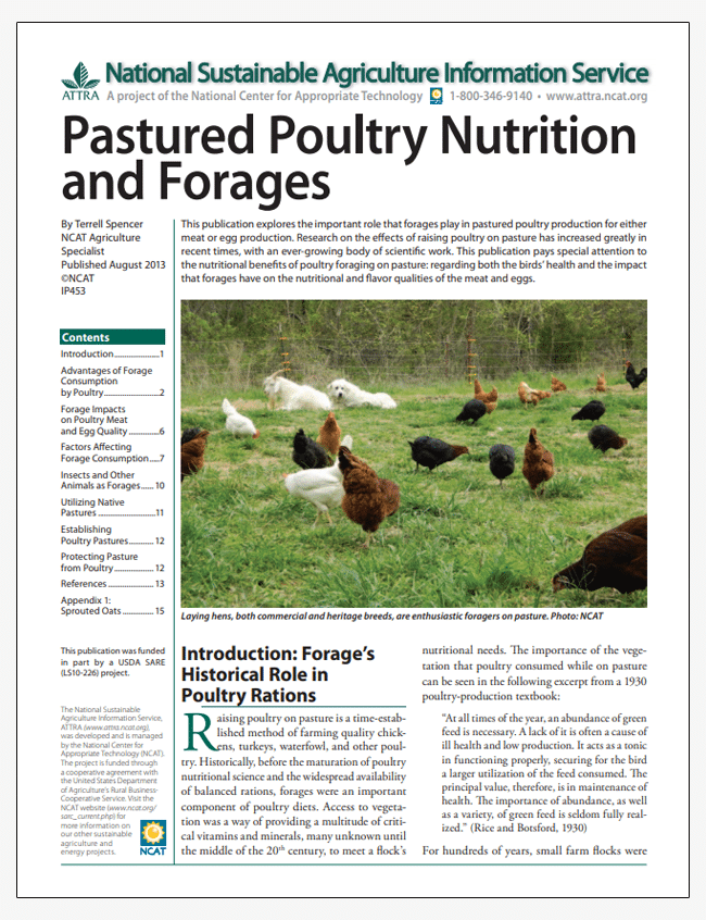 Pastured Poultry Nutrition and Forages cover