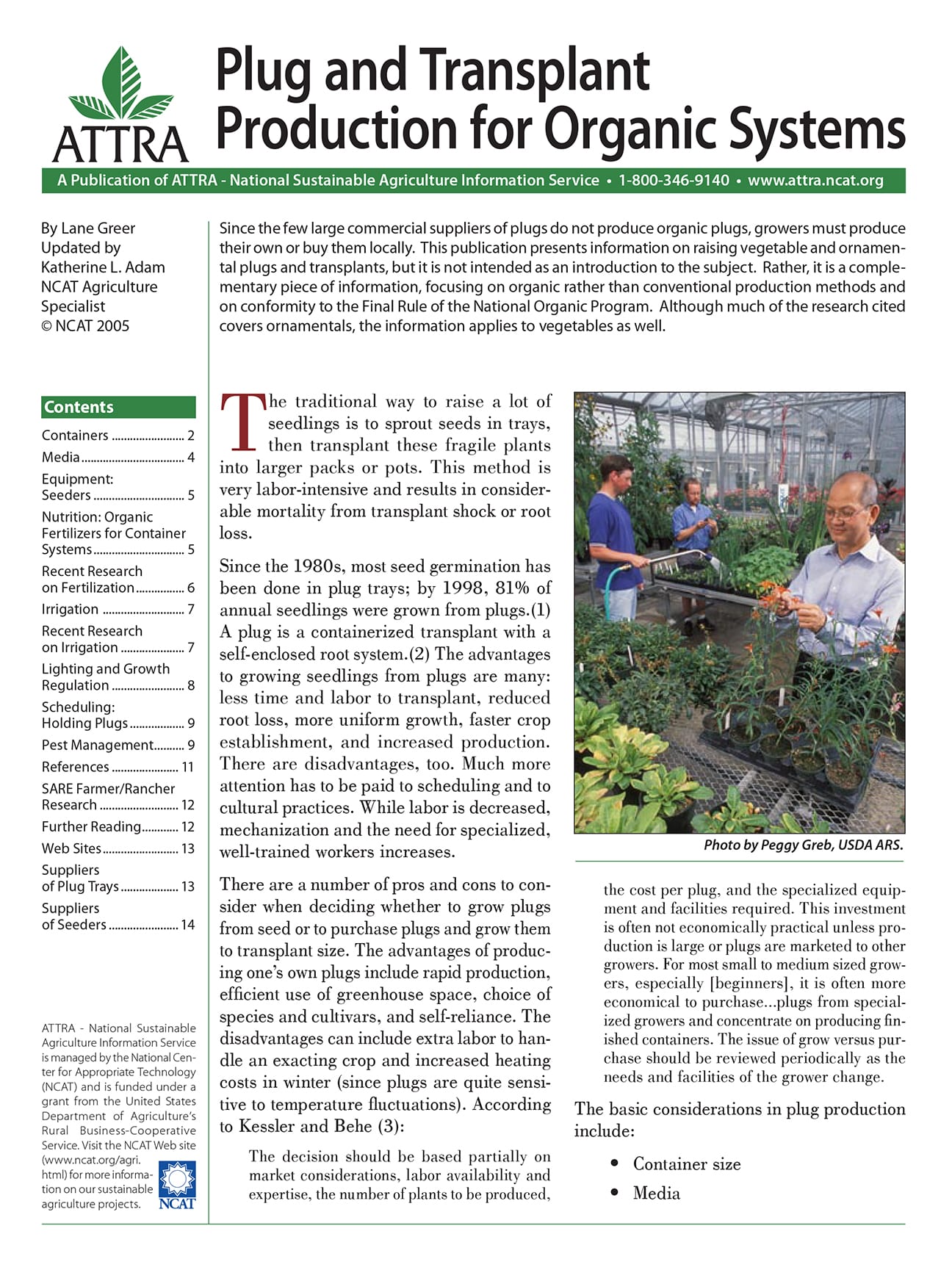 Plug and Transplant Production for Organic Systems cover