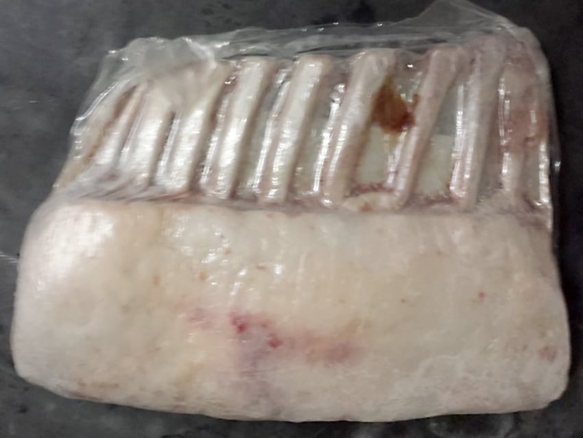 A nicely prepared rack of lamb