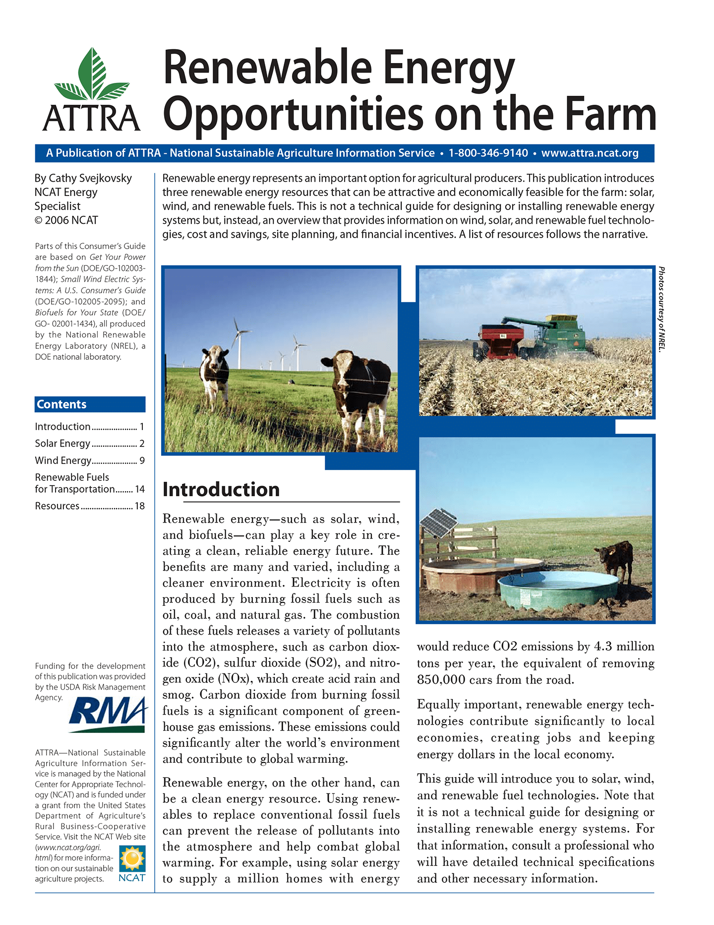 Renewable Energy Opportunities on the Farm cover