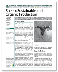 Sheep: Sustainable and Organic Production cover