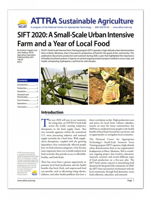 SIFT 2020: A Small-Scale Urban Intensive Farm and a Year of Local Food cover