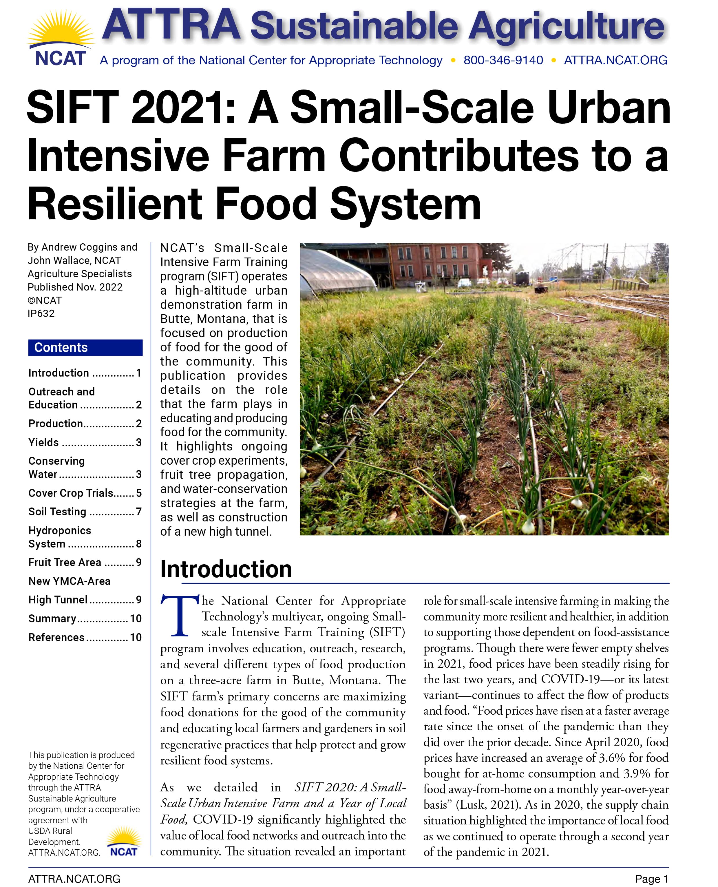 SIFT 2021: A Small-Scale Urban Intensive Farm Contributes to a Resilient Food System cover