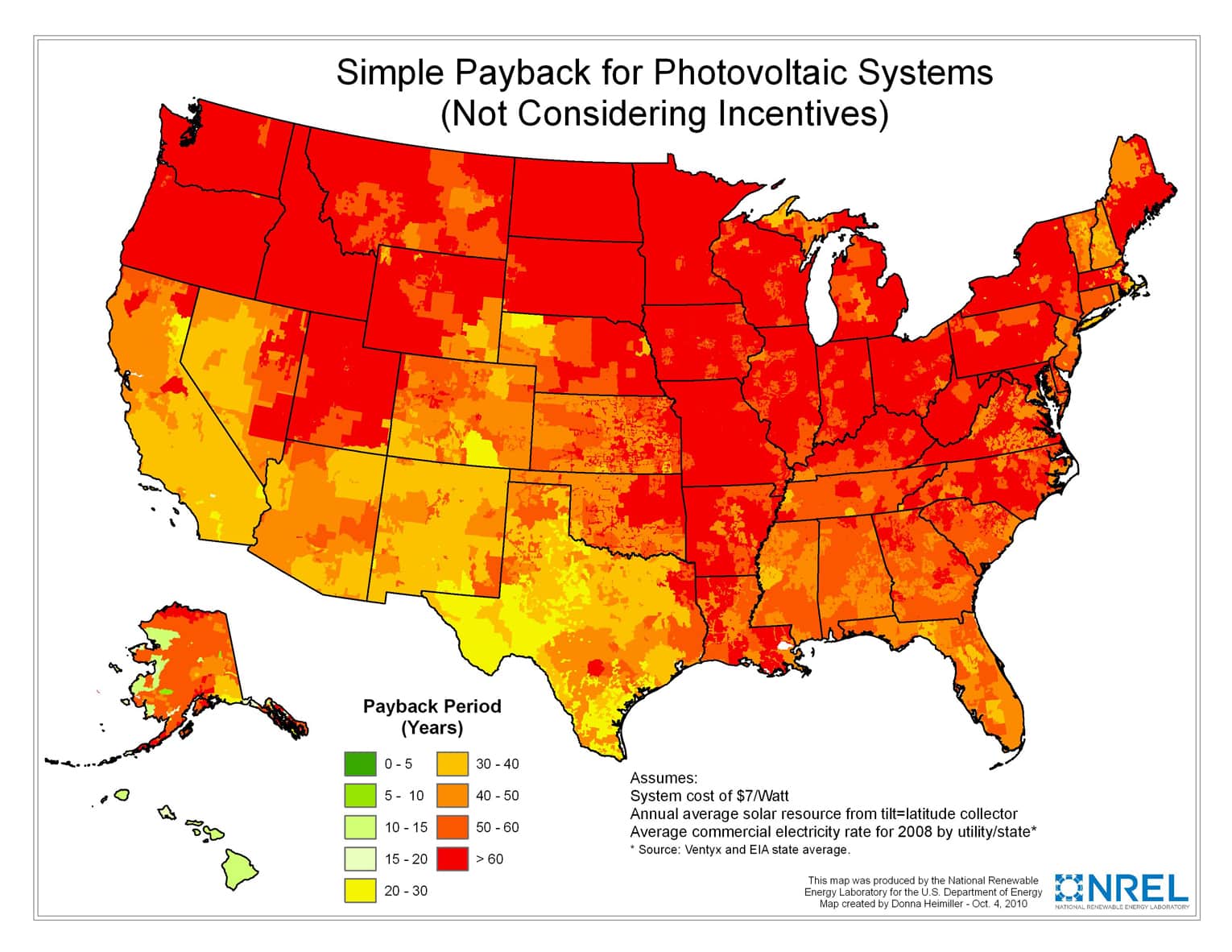 Map showing simple playback of PV systems