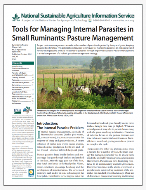 Tools for Managing Internal Parasites in Small Ruminants: Pasture Management cover