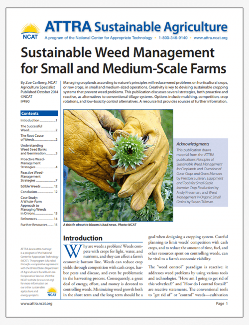 Sustainable Weed Management for Small and Medium-Scale Farms cover