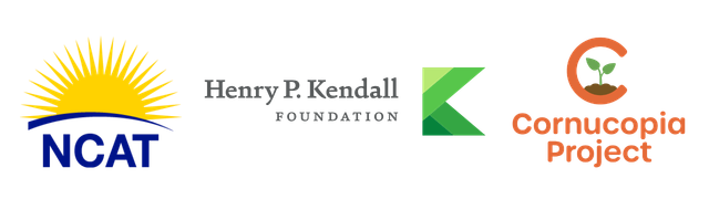 BTFS with Cornucopia Project NCAT, Henry P. Kendall Foundation, and Cornucopia Project logos