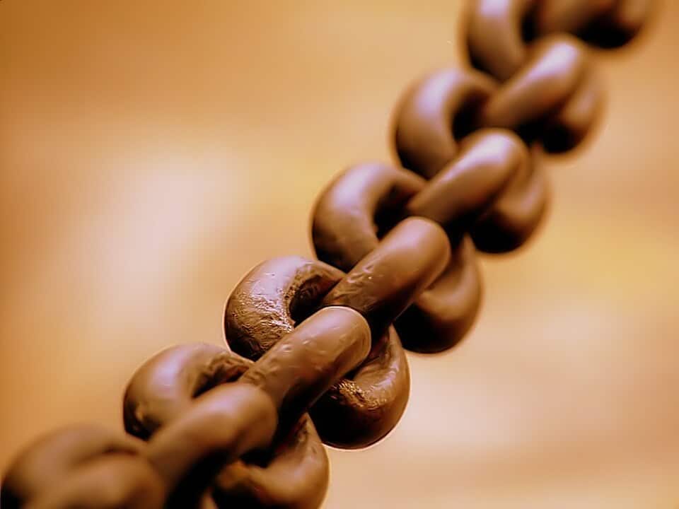 chain against blurred background
