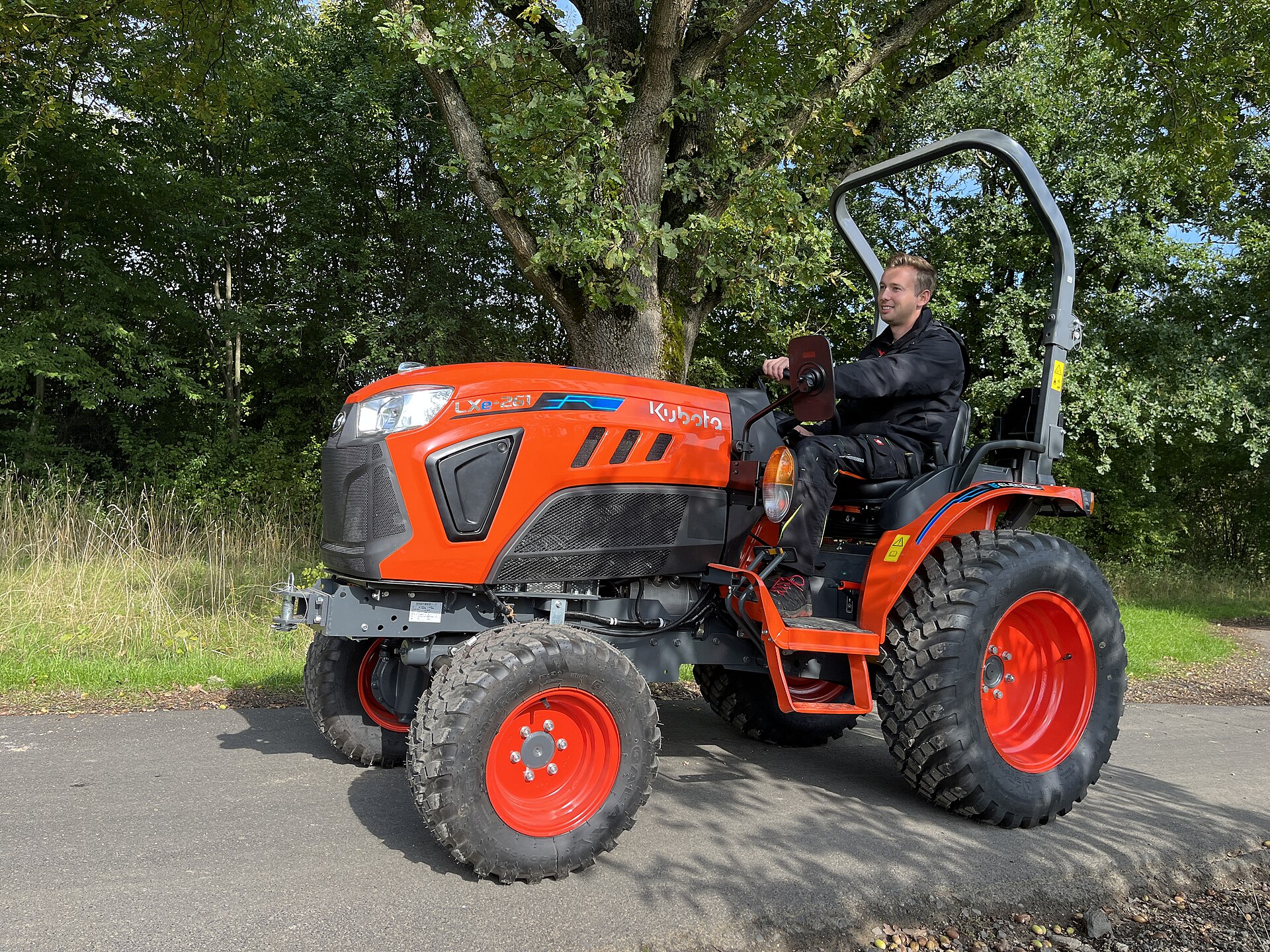 a person sitting on a tractor